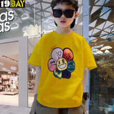 Statement Look Unique Graphical Print Yellow Kids Oversized T-Shirt